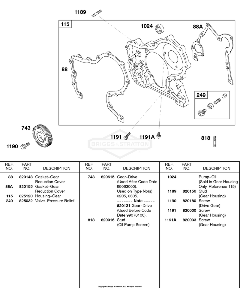 Gear Housing, Drive Gear