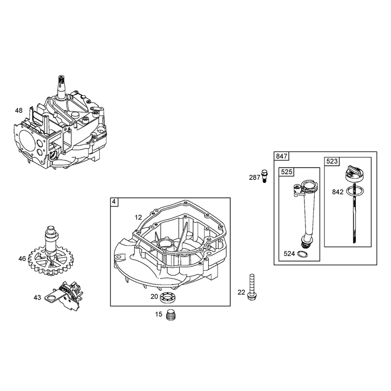 Crankcase Assembly Briggs and Stratton 125K02-0189-E1