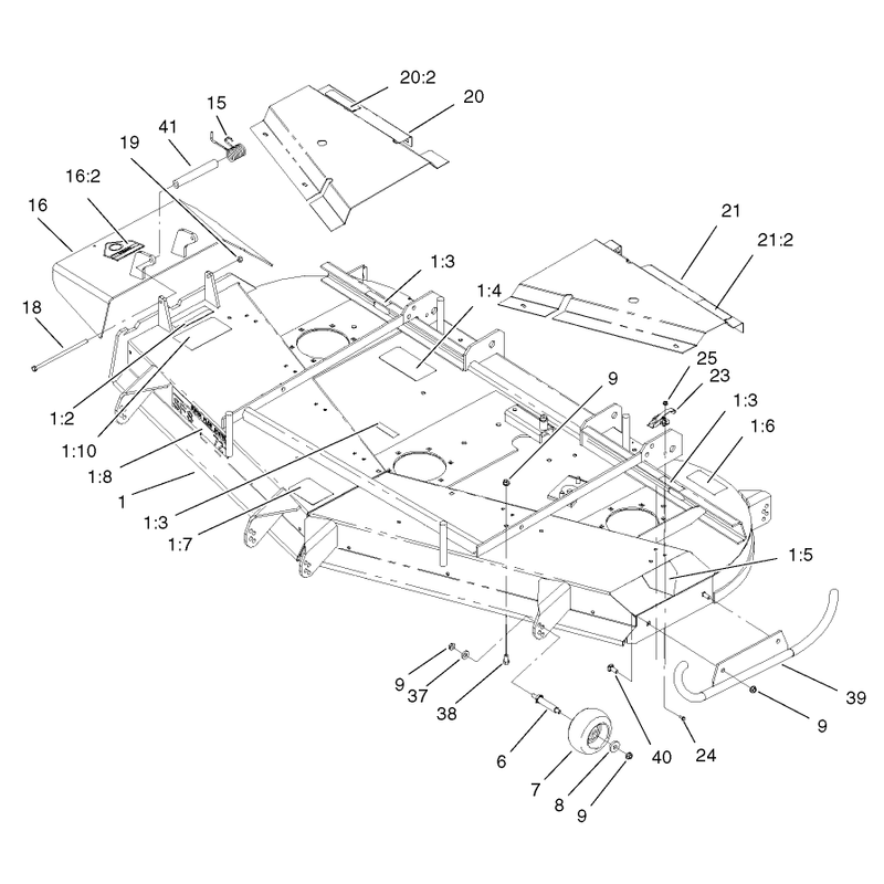 Deck Deflector and Roller Assembly