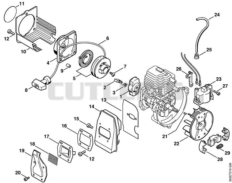 Rewind starter, Ignition system