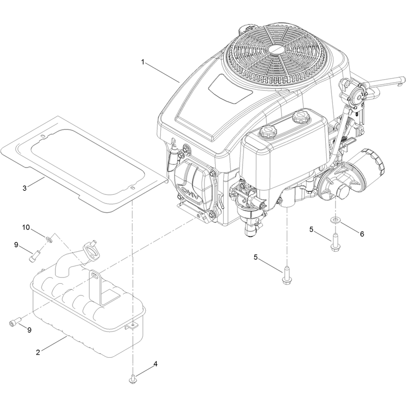 Engine and Muffler Assembly