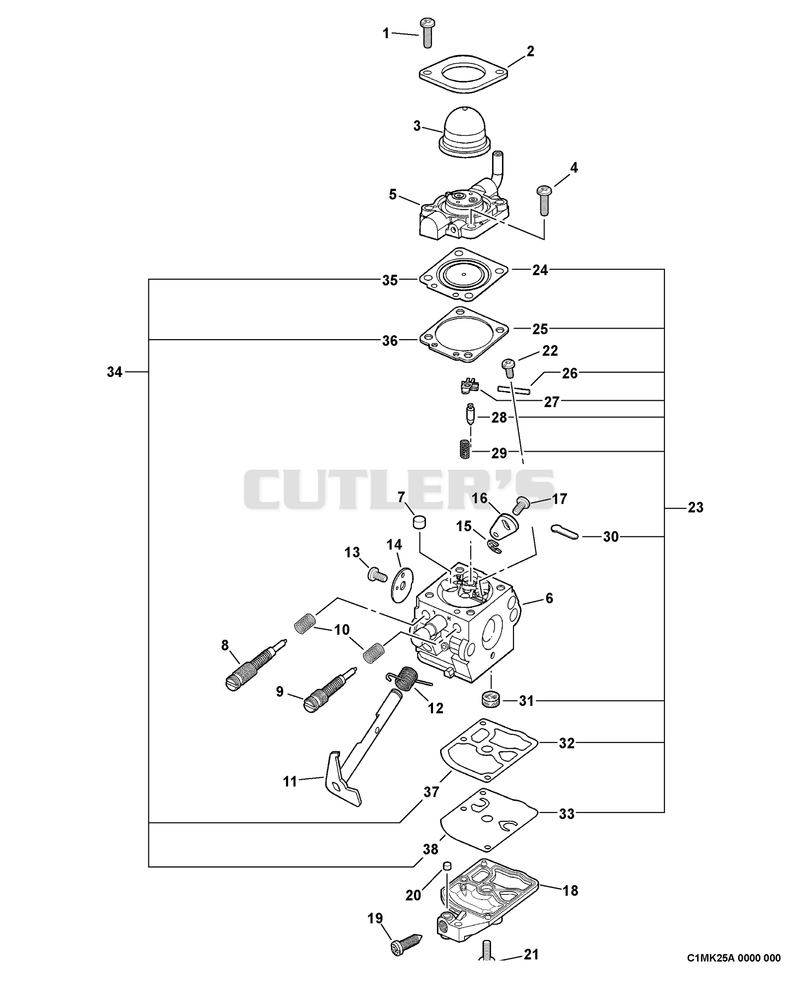 Carburetor -- C1M-K25A S/N: 001001-038341