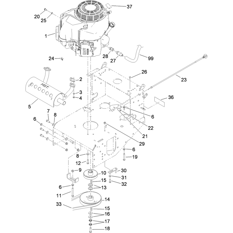 Engine and Exhaust Assembly