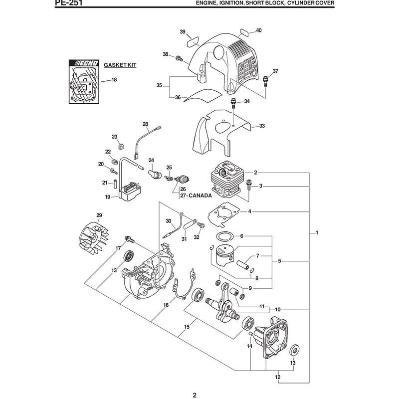 ENGINE,  SHORT BLOCK,  IGNITION,  CYLINDER COVER