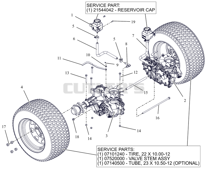 Rear Tires and Transaxles - 48"