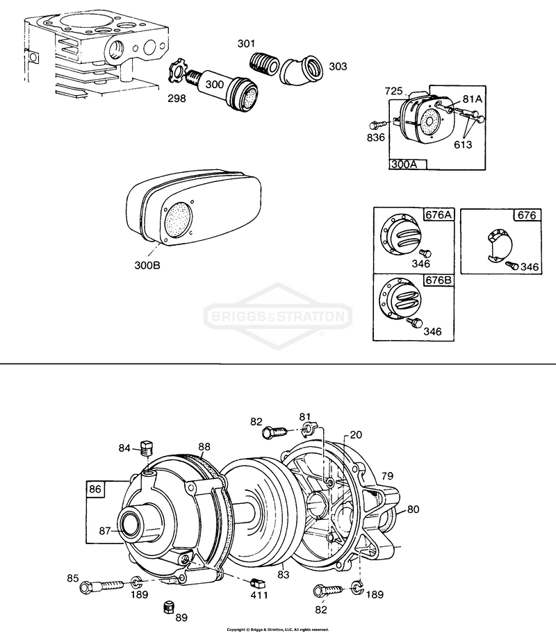 Gear Case, Mufflers,Deflectors