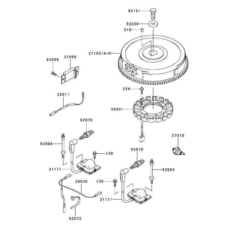 Electric Equipment Assembly Kawasaki FH680V-CS10