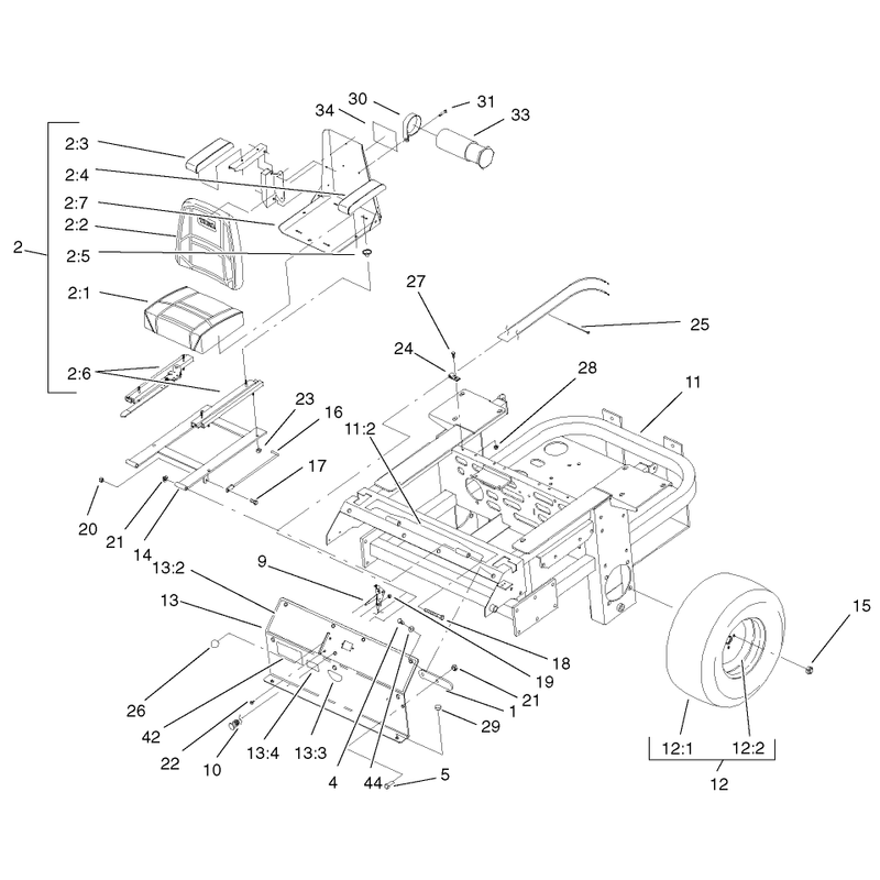 Rear Frame and Wheel Assembly