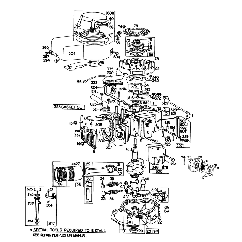 Engine Briggs and Stratton Model 130902-0543-01