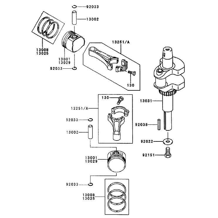 Pistoncrankshaft Assembly Kawasaki Fh451v-As08