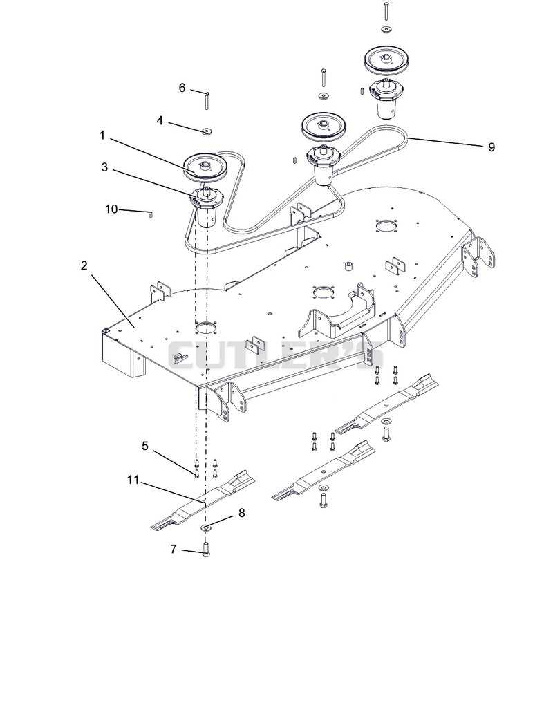 Deck, Belt, Blade And Spindles - 60"