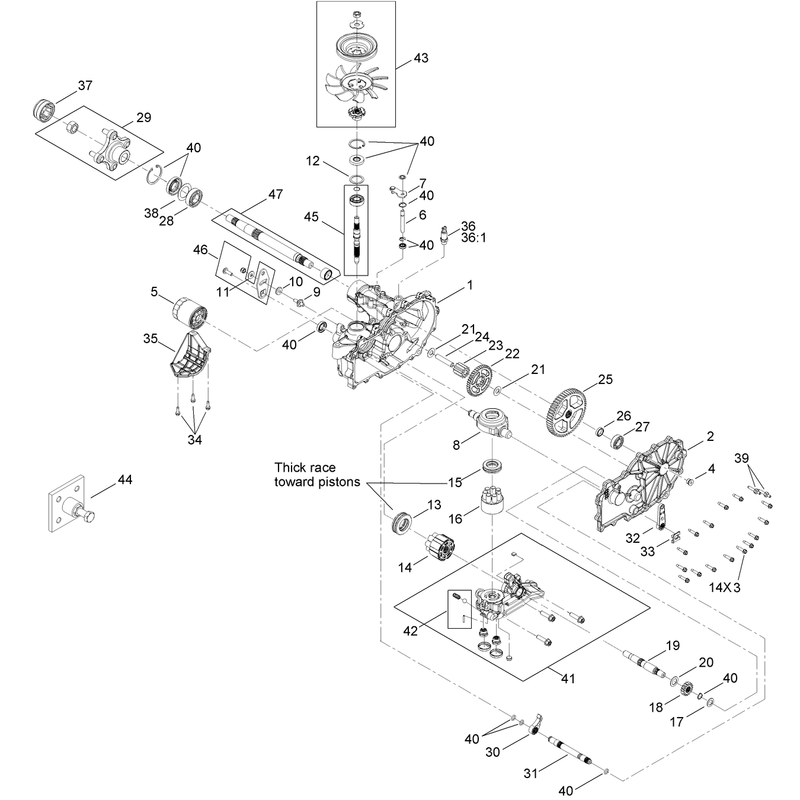 Left Hand Hydro Transaxle Assembly No. 119-3360