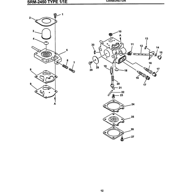 Carburetor Srm -2450 Type 4/1
