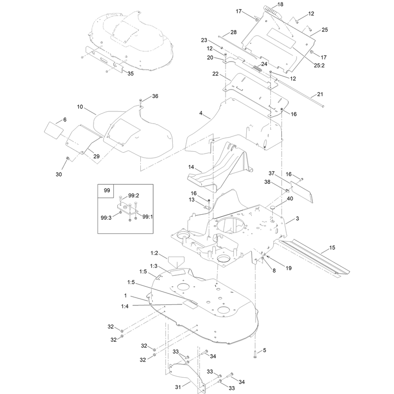 Deck Frame and Chute Assembly