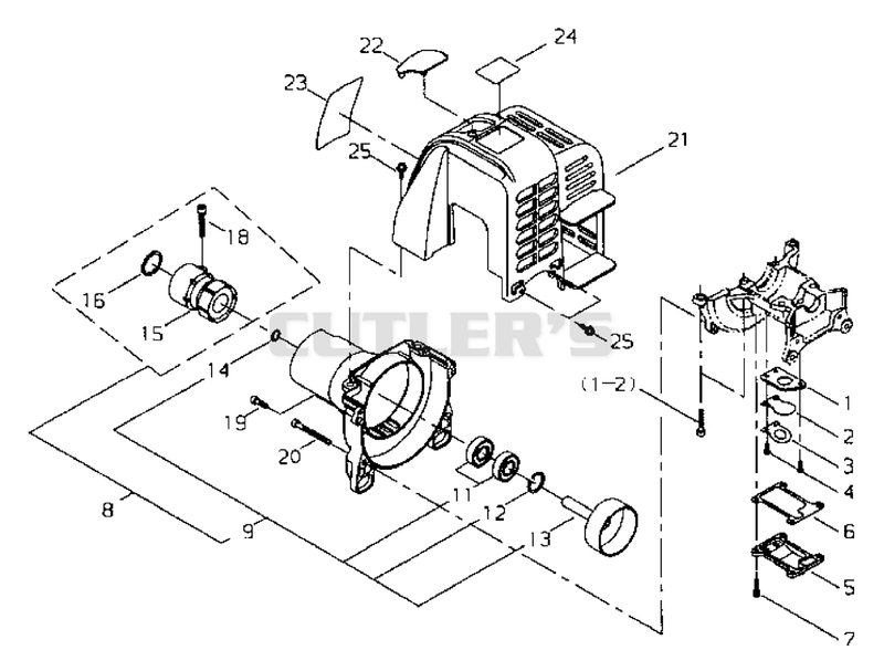 Cylinder Cover, Fan Cover, Reed Valve