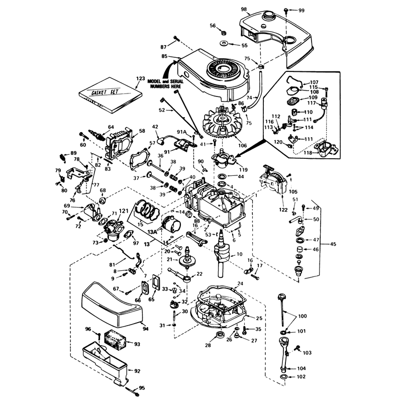 Engine Tecumseh Model No Tnt 100-10070d