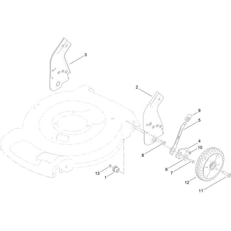 Rear Wheel and Height of Cut Assembly