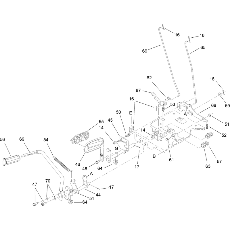 Brake and Traction Pedal Assembly
