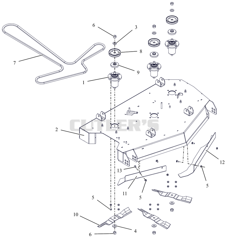 Deck, Belt, Blades and Spindles - 42"