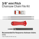 Husqvarna 596638901 Chainsaw File Kit for 3/8" mini Pitch Chainsaw Chains, X-Cut S93G