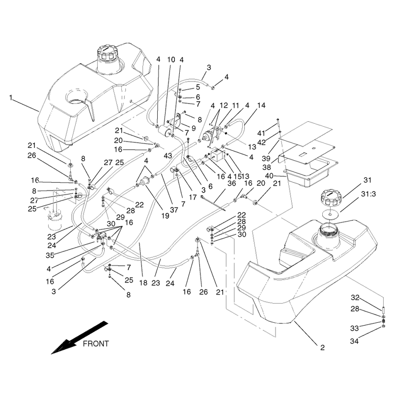 Tank and Fuel Line Assembly