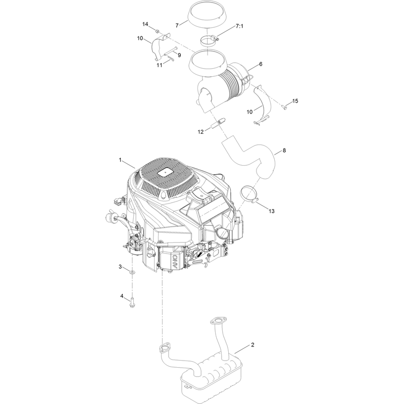 Engine and Muffler Assembly