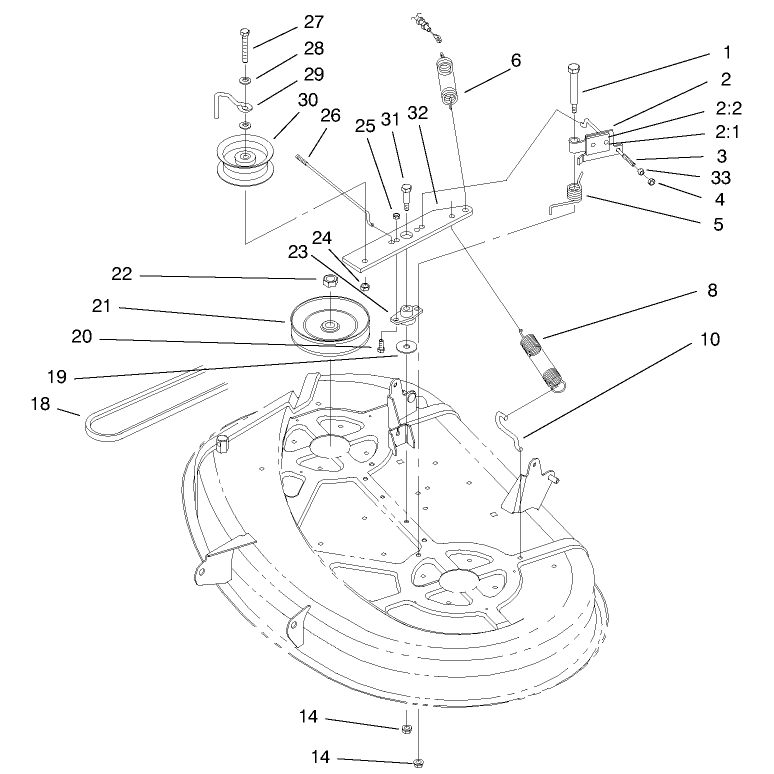 38in Deck Blade Drive and Braking Components