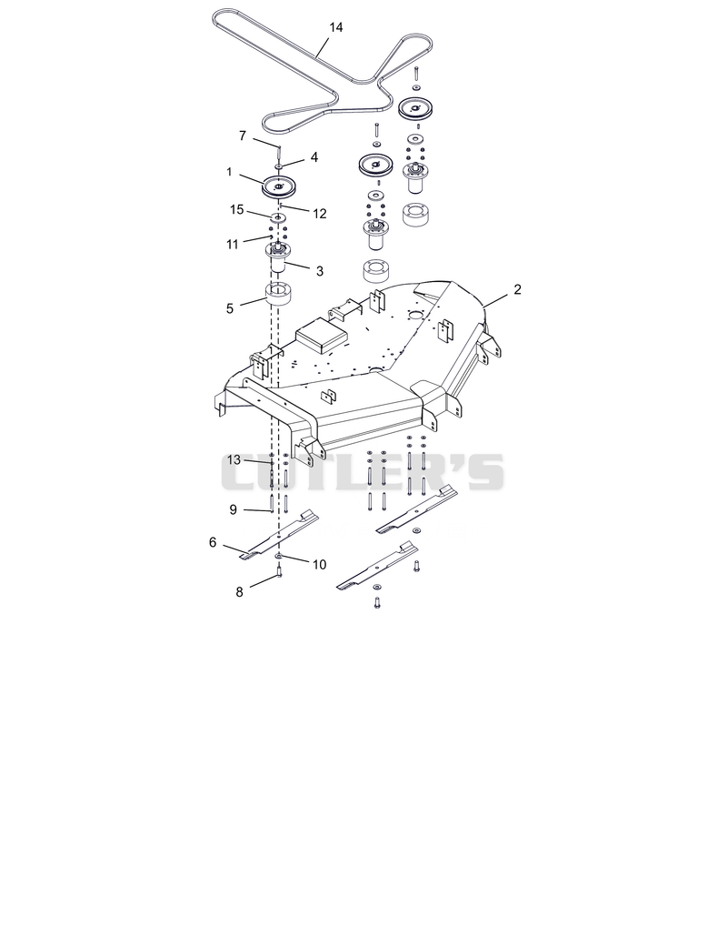 Deck, Spindles, Belt and Blades – Mach One