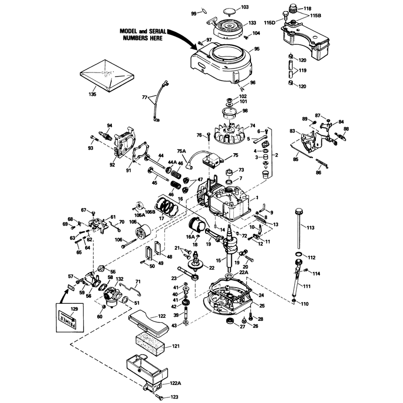Engine Tecumseh Model No Tvs100-44021b