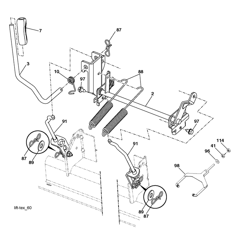 MOWER LIFT LEVER