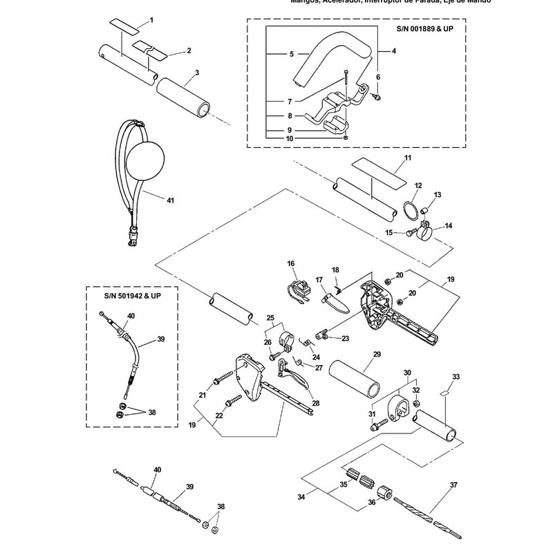 Driveshaft, Handles, Ignition Switch,Throttle