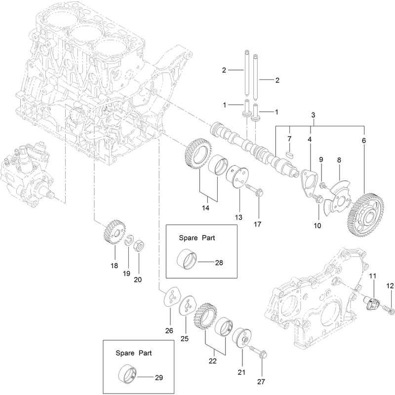 Camshaft and Driving Gear Assembly