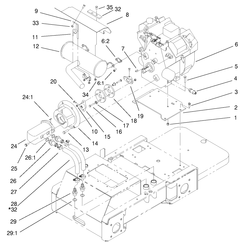 Engine and Pump Assembly