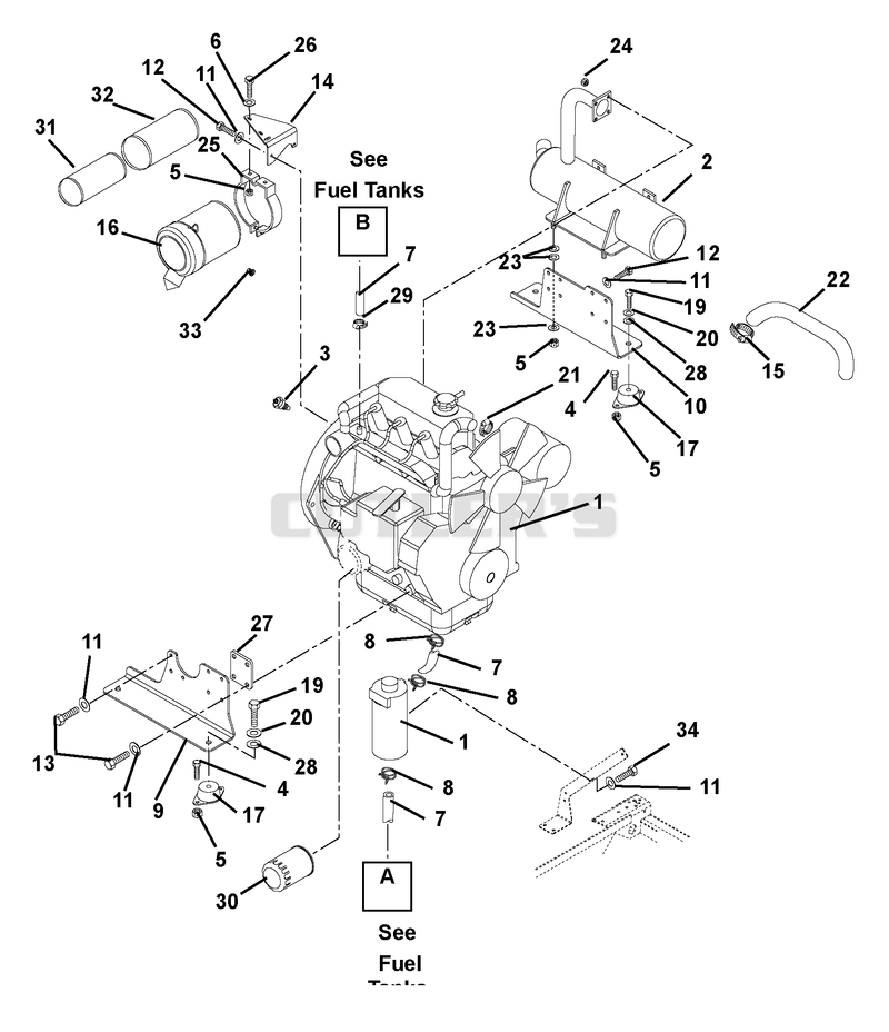 Engine, Muffler & Air Filter