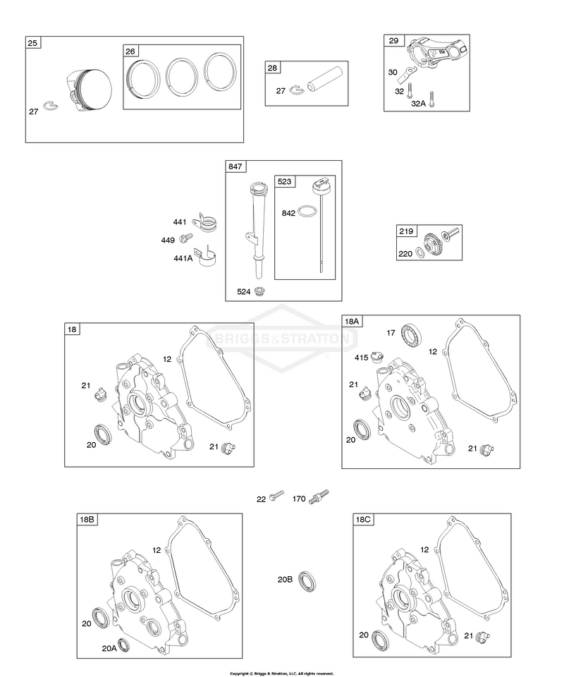 Piston/Rings/Connecting Rod, Crankcase Covers