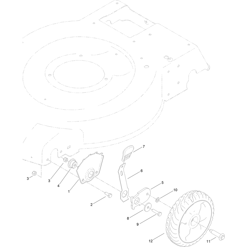 Front Wheel and Height of Cut Assembly