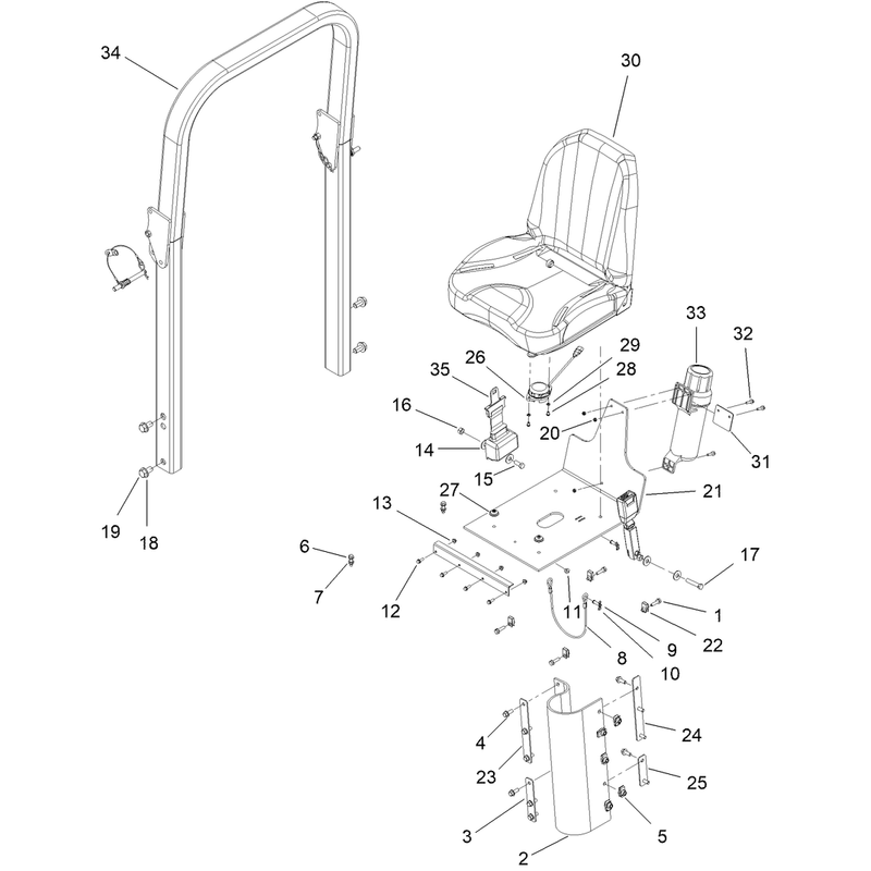 Seat, Base and ROPS Assembly