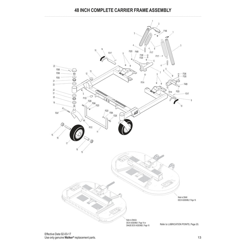 48 INCH COMPLETE CARRIER FRAME ASSEMBLY