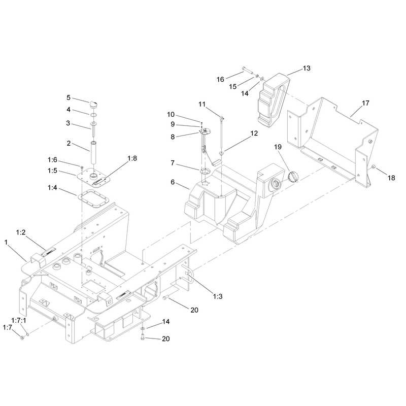 Main Frame and Fuel Tank Assembly