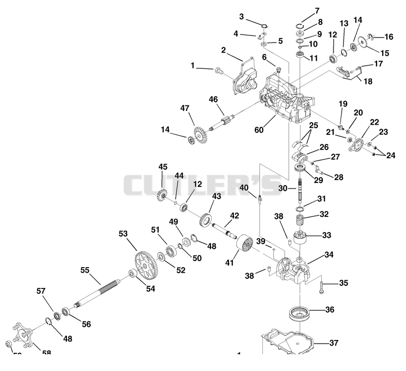 Hydrostatic Transaxle - Right (020, 021, 022, 023, 308-S/N 000101-000999 & 013-S/N 010055-010499)
