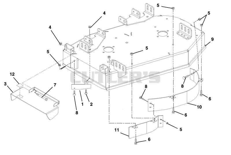 Deck, Discharge Chute And Baffles