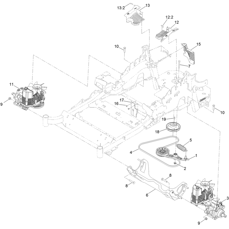 Hydraulic Pump Idler and Belt Assembly