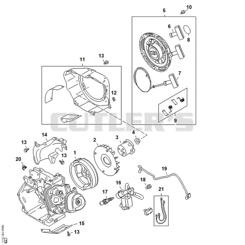 Ignition systems, Fly wheel, Rewind starter