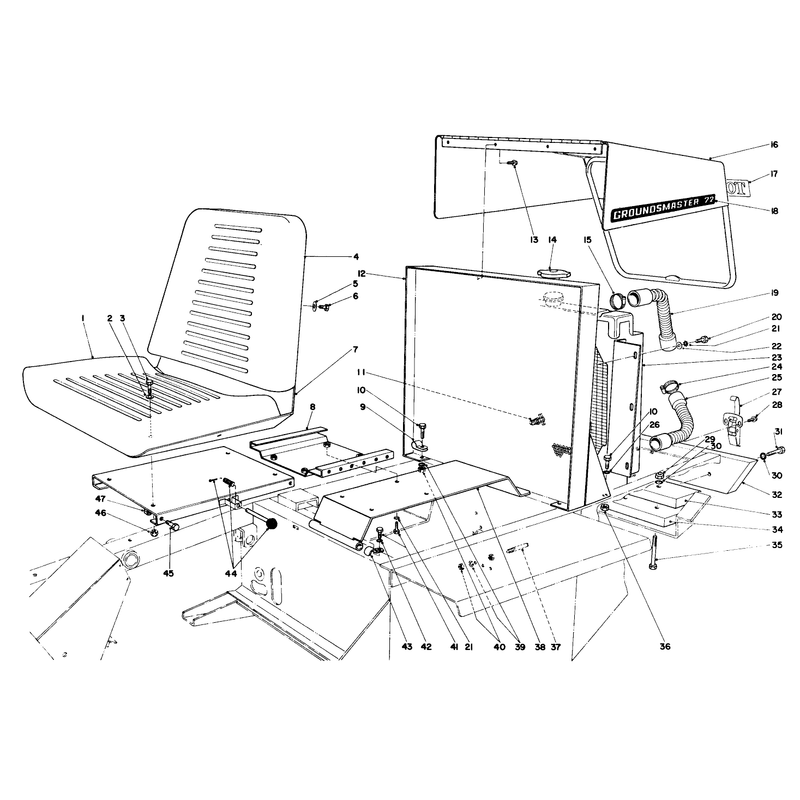 Seat Radiator and Hood Assembly