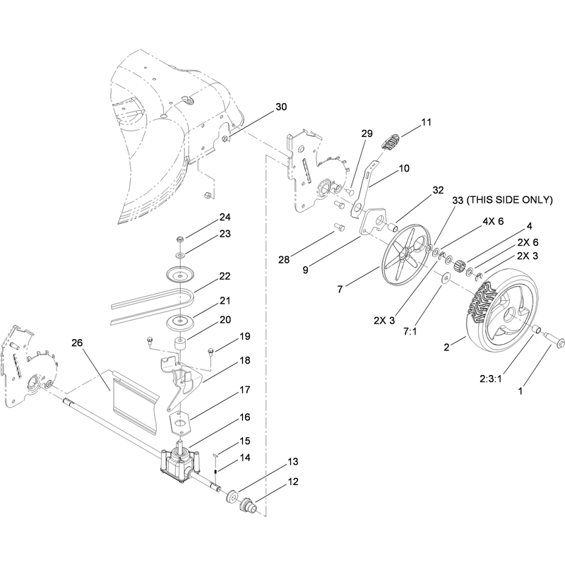 Rear Axle and Transmission Assembly