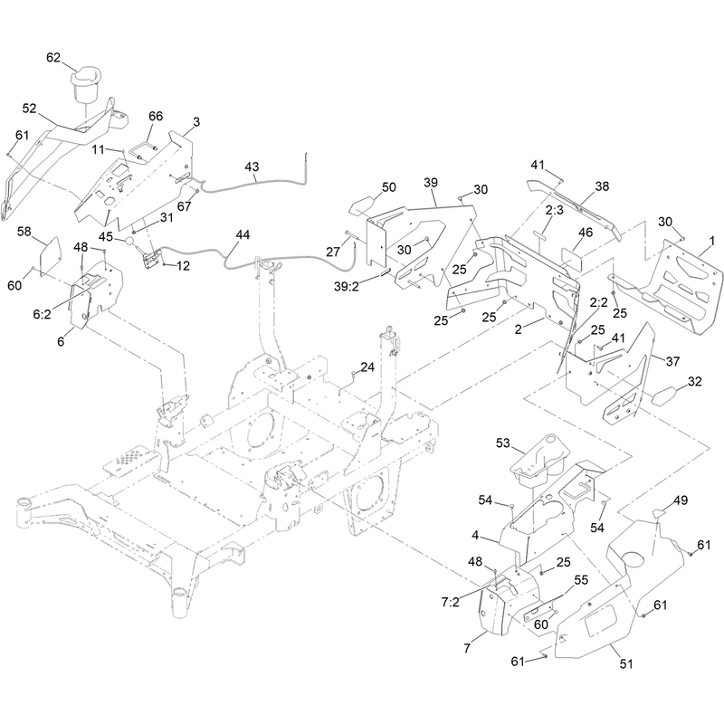 Throttle Cable and Guard Assembly