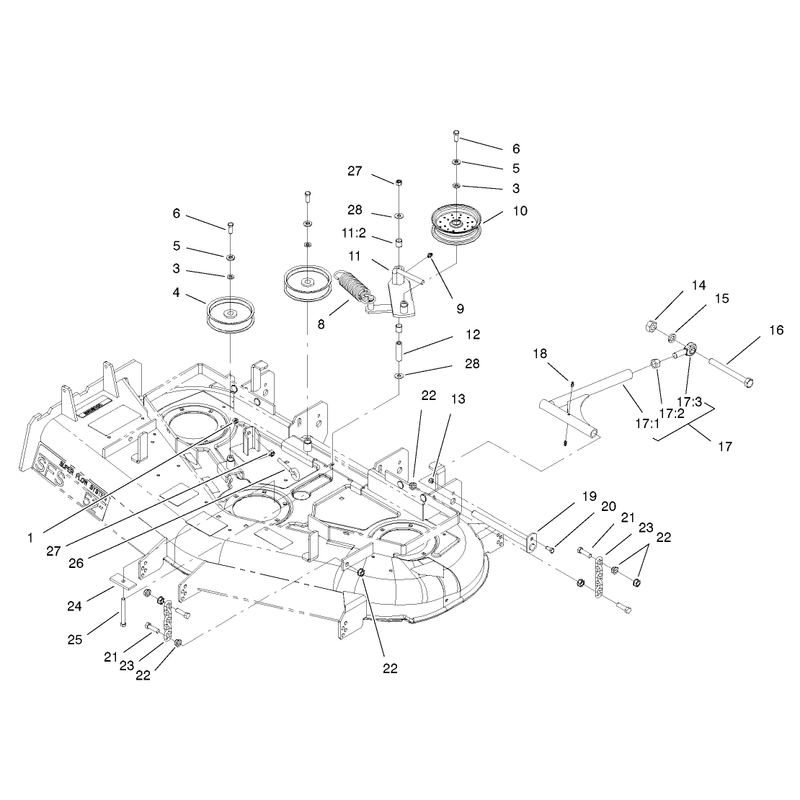 Idler PulleyLift Strut and Chain Assembly