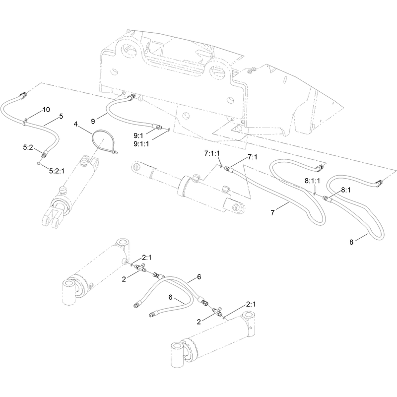 Backfill Blade Hydraulic Plumbing Assembly