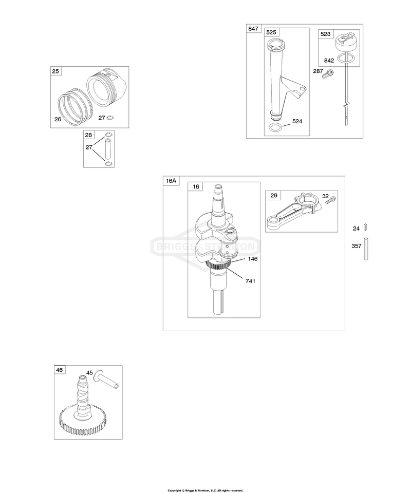 Camshaft, Crankshaft, Lubrication, Piston, Rings, Connecting Rod
