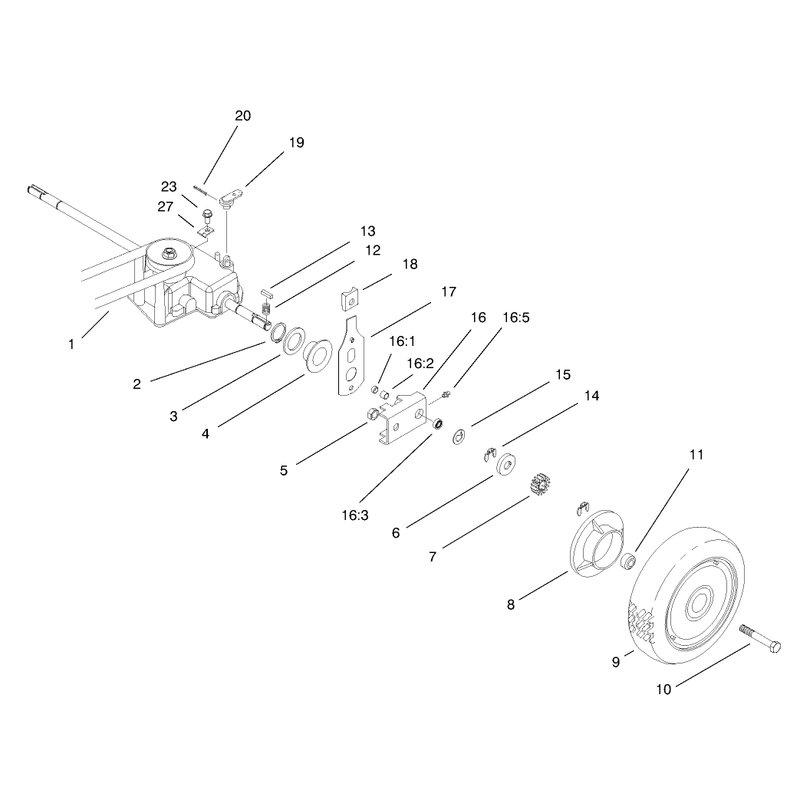 Gear Case and Rear Wheel Assembly